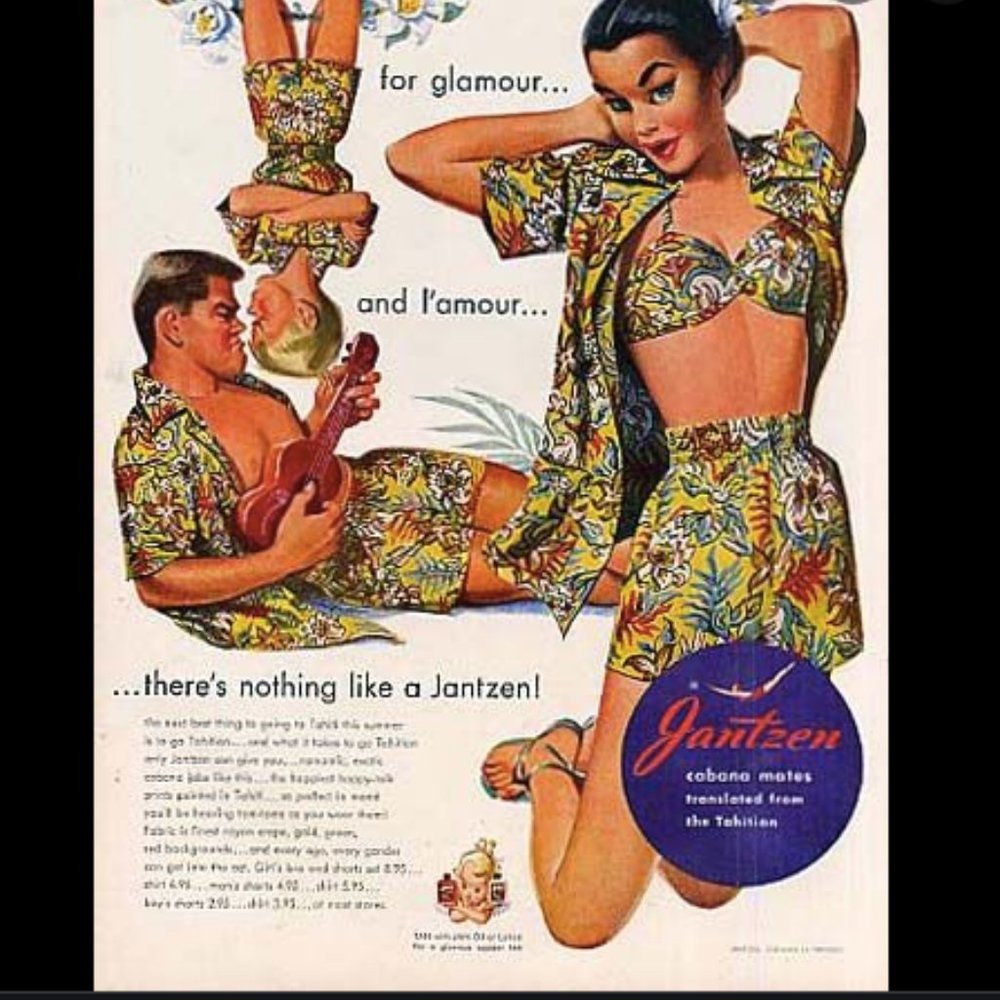 1950s 1960s Vintage Bikini Top Tiki VLV 50s 60s Hawaiian Print - Picture 8 of 10